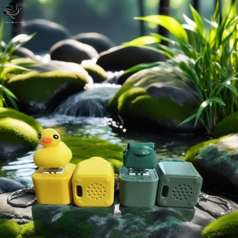 PFG Engraçado Croking Sapo Pato Chaveiro Recarregável Teclado Clicker Som Com Luz LED Para Alívio Do Estresse FG