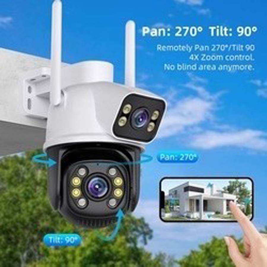 Câmera de Segurança A28 WiFi Dual 1080P 4MP Dupla WiFi para Alarme De Detecção De Segurança em Oferta na Shopee