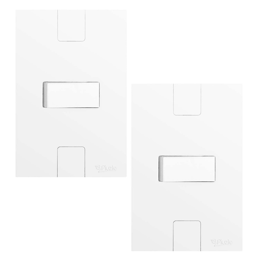 Kit 2 Interruptores Horizontal Branco Lig Simples Pluzie