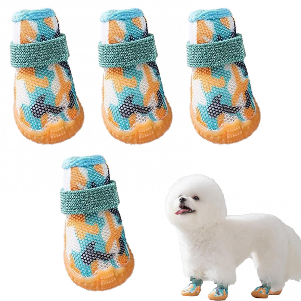 Sapatos Para Cães 4PCS/Set De Estimação Botas Protetoras De Patas O Verão Pavimento Quente Confortáveis E Respiráveis An