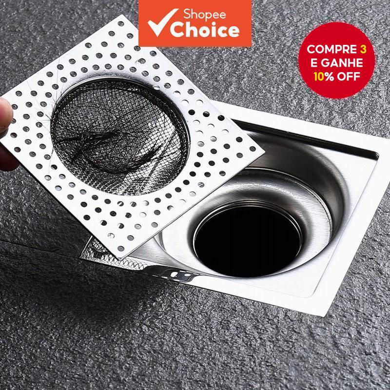 Filtro De Drenagem Quadrado De Aço Inoxidável À Prova De Odor De 8 Cm Essencial Para De Piso De Cozinha E Banheiro em Oferta na Shopee