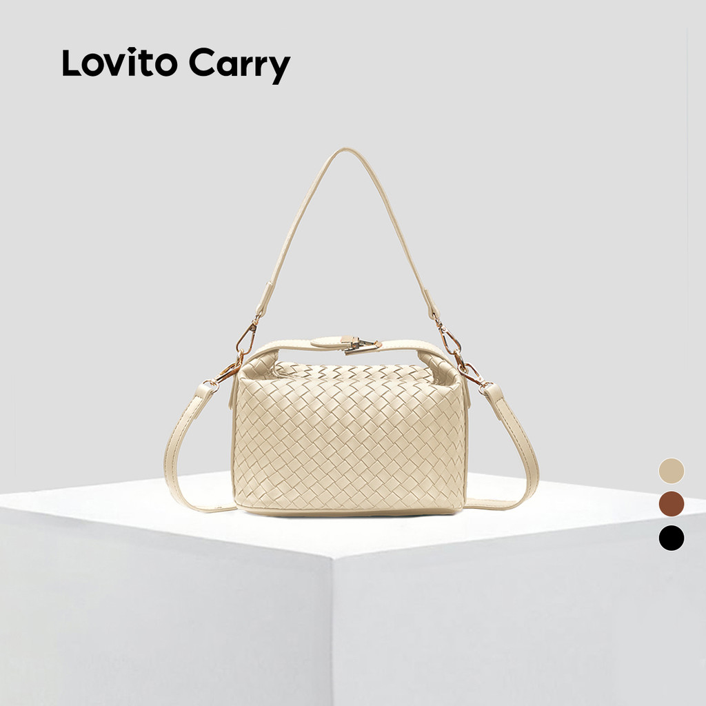 (Lovito Carry) Bolsa de Ombro Pequena Casual e Elegante para Mulheres LFR13110 em Oferta na Shopee