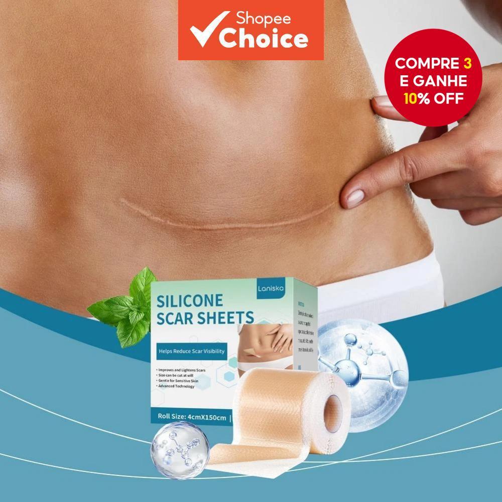 Folhas De Cicatriz De Silicone Fita Tiras Remoção Para Quelóide Cirúrgico em Oferta na Shopee