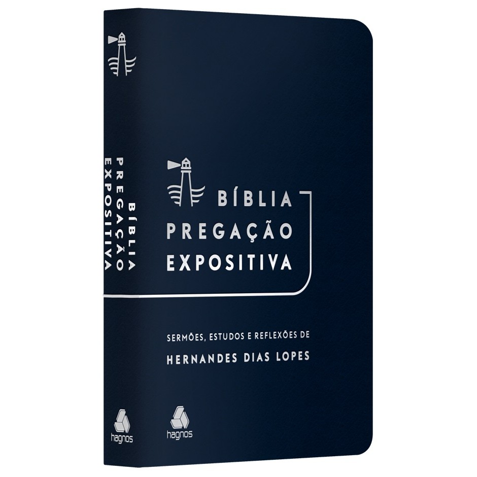 Bíblia Pregação Expositiva | RA | PU luxo azul escuro Livro AM