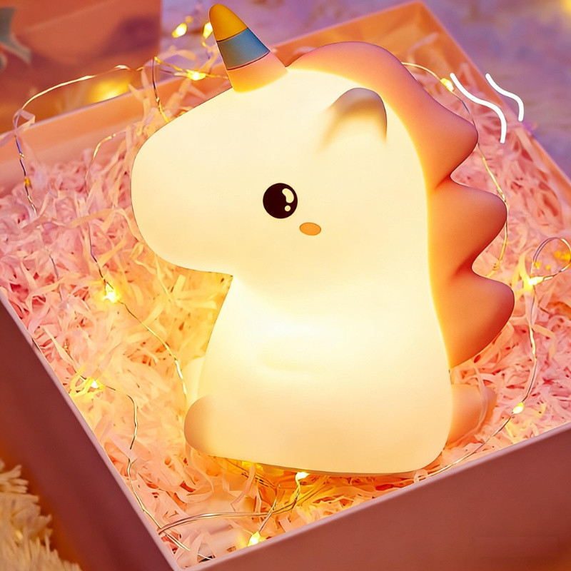 Luminária de Unicórnio Silicone Mesa Lâmpada Noturna Abajur Fofo Sensor Toque Touch Led em Oferta na Shopee