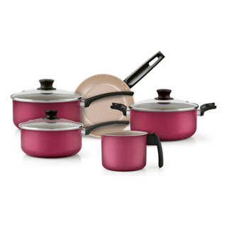 Jogo De Panelas Alumínio Antiaderente Panelux Cereja 5 Peças em Oferta na Shopee