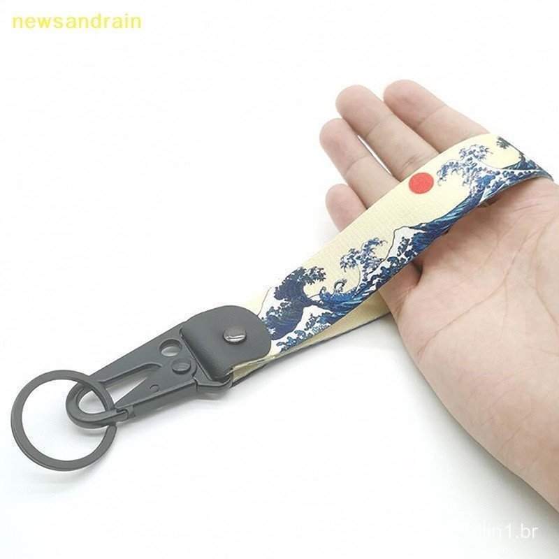 newsandrain Chaveiro De Carro Japonês Nylon Transferência Térmica Cordão De Chave De Anel Modificado Auto Pendant Key Ro