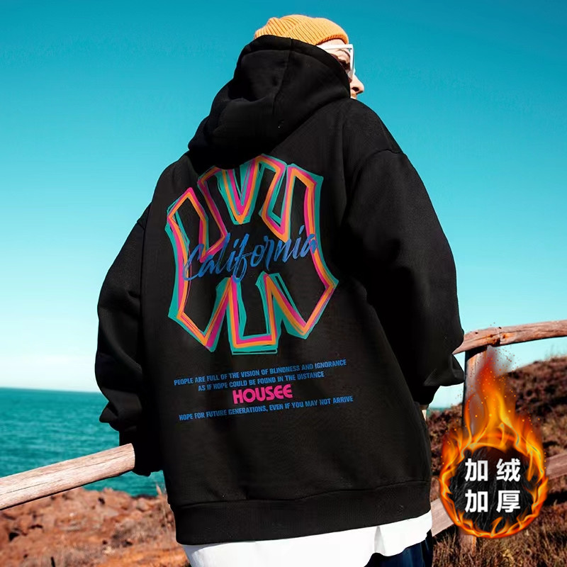 Moletom retrô americano masculino com capuz, roupa de rua europeia americana, Hip-Hop, roupas masculinas gordas, plus Si