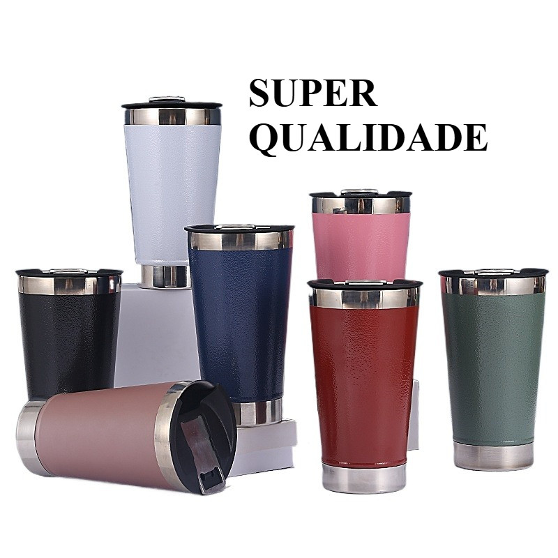 Copo Térmico 473ml Mantém Gelado por 3 Hrs, Abridor De Garrafa, Perfeito Para Cerveja / Refrigerante SUPER QUALIDADE