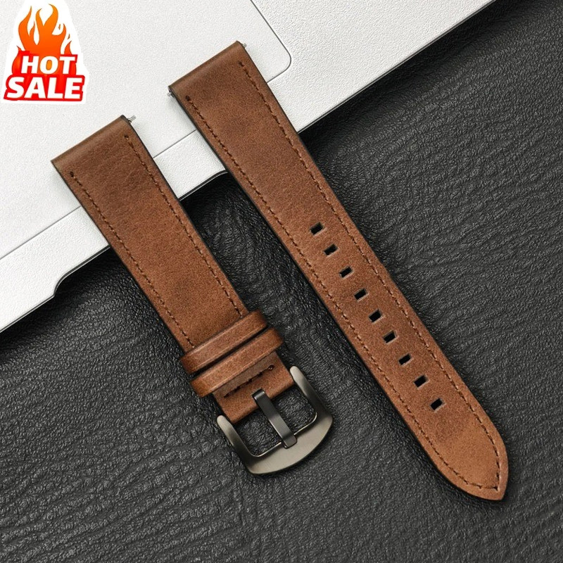 Pulseira De Couro De 20mm 22mm Compatível for Samsung Galaxy Watch 7/6/5/4/FE fo