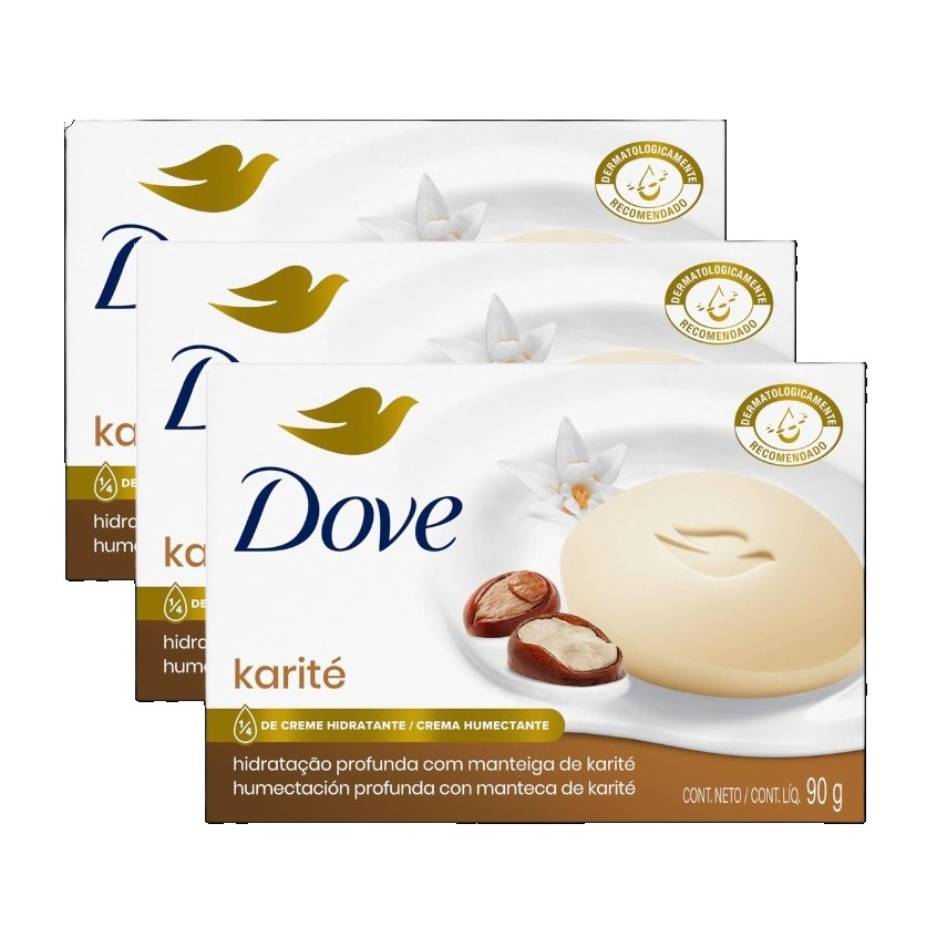 kit 3 Sabonete em Barra Dove Karite 90G
