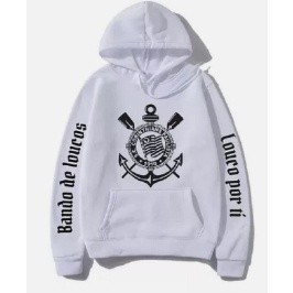 Blusa moletom Corinthians Bando de Louco Unissex Flanelado Com Capuz Bolso Inverno Premium
