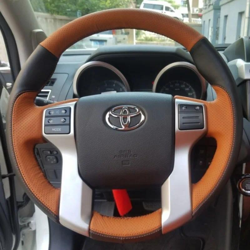 Capa De Volante De Carro Antiderrapante Costurada À Mão Adequada Para Toyota Tundra Tacoma 4Runner 2014-2019 Land Cruise