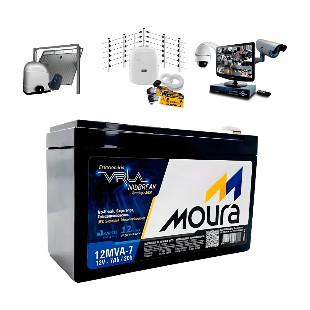 Bateria Selada 12v 7amp 12MVA-7 Moura