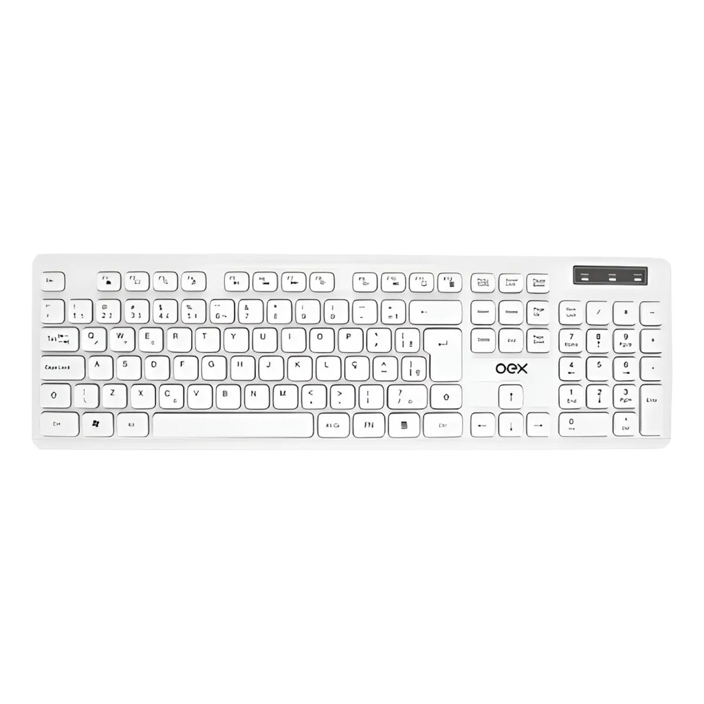 Teclado Com Fio Oex Usb Abnt2 Flat Tc304 Branco