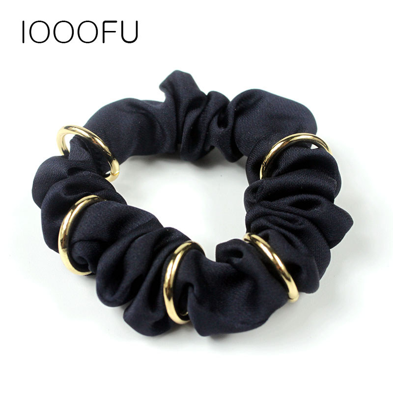 Simples tecido anel de cabelo cabeça corda plissado anel de ouro corda de cabelo amarrando cabelo rabo de cavalo cabeça