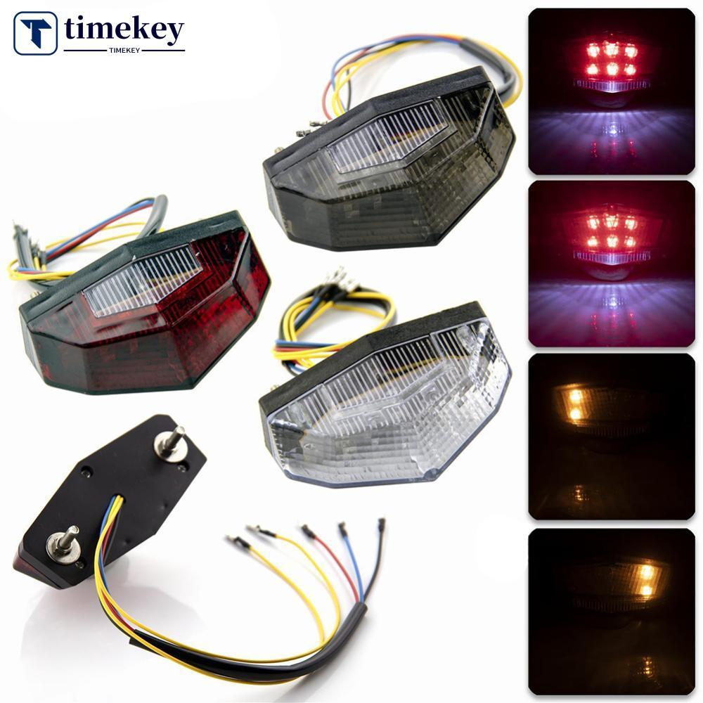 TIMEKEY 1Pc Universal 11 LED Motocicleta Pisca Sinal Luz Indicadora Da Cauda Sinais De Volta Parar Luzes Freio Moto Aces
