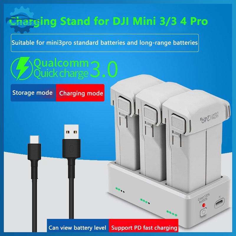 flym Hub De Carregamento De Bateria Para DJI Mini 4 3 Pro , Estação Carregador De Três Canais 3 fl