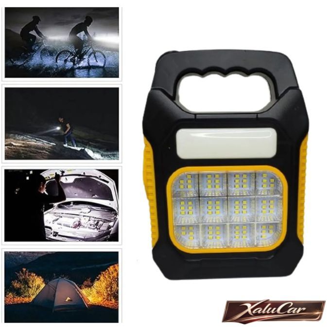 Lanterna com 3 Modos de Iluminação Holofote Forte com Alça para Transporte e Carregamento Solar