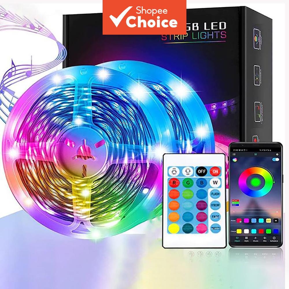  Tira de LED RGB SMD5050 USB Bluetooth Controle Remoto IR Sincronização com Música Luzes LED Decoração para Quarto TV