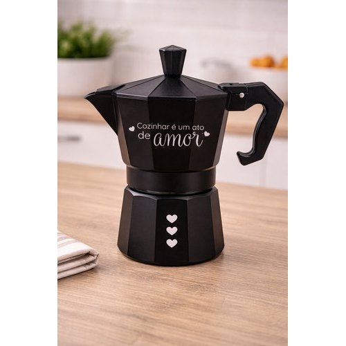 Cafeteira Italiana Milano Inox Preta Alta Qualidade Rende 6 Xícaras Café Expresso Tradicional Barato 2026 Fret...