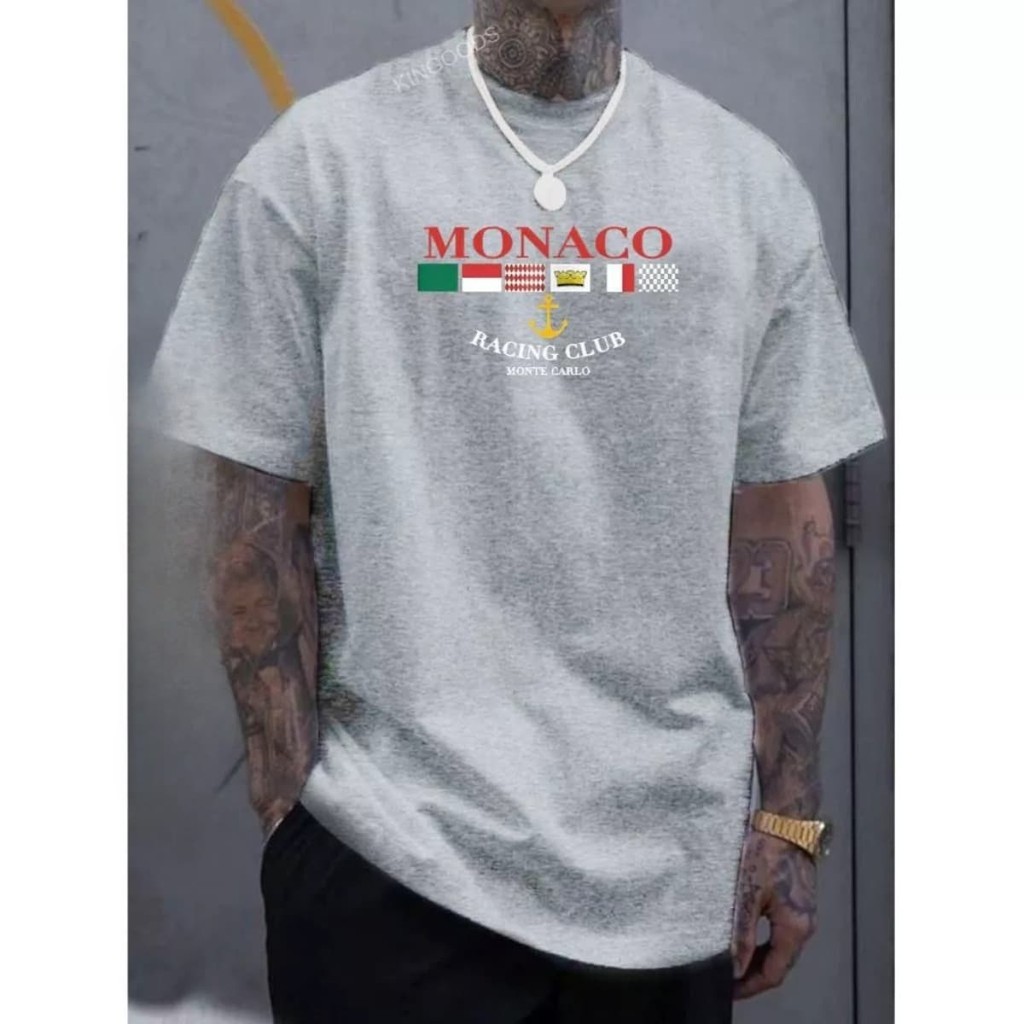 Camiseta Básica Confortável Unissex Algodão Modelo: "Monaco Club" - Lançamento Especial