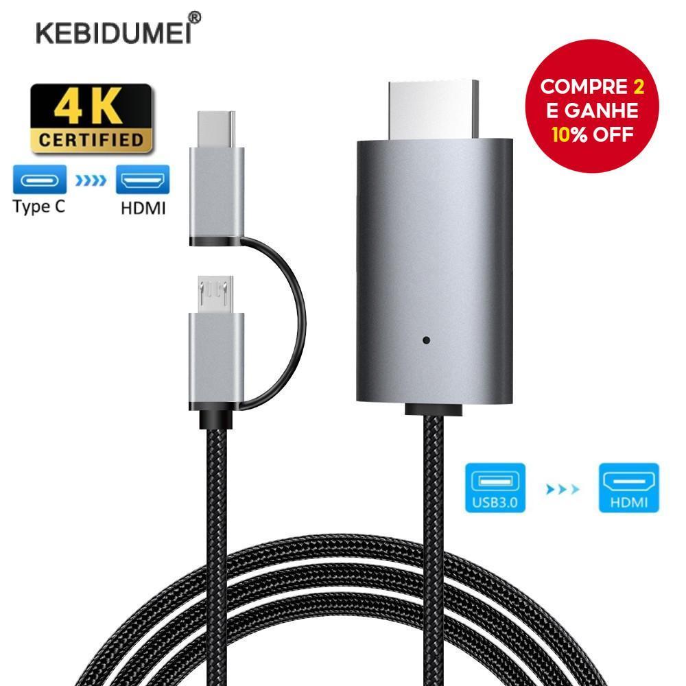 LD39 Adaptador HDMI 2 Em 1 USB-C Micro Para Conversor De Vídeo 4K Dispositivo Android Pro