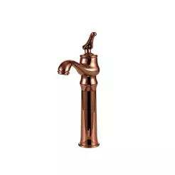 Torneira Para Banheiro Misturador Monocomando Retrô Alta Acari Pingoo - Dourado Rose