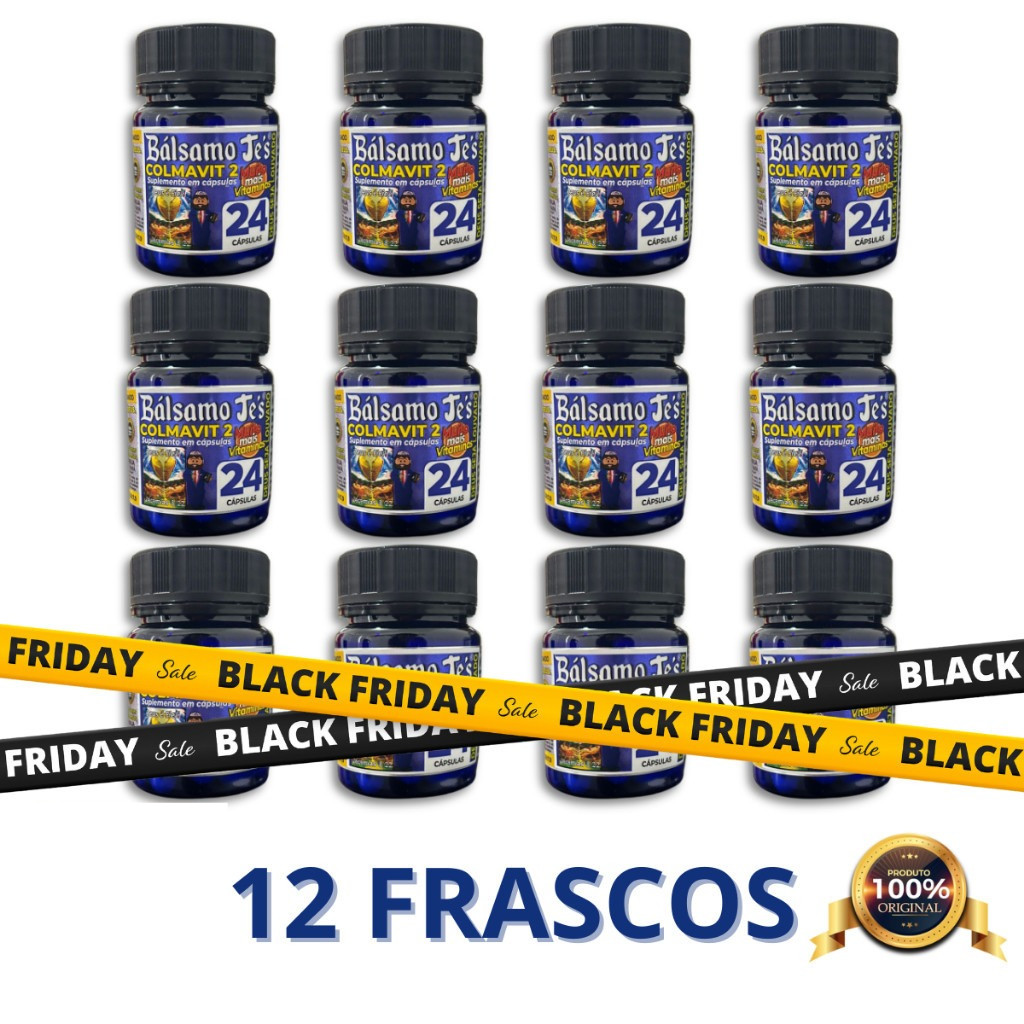 12 Frascos COLMAVIT 2 Black Premium -  Importado - 24 Cápsulas