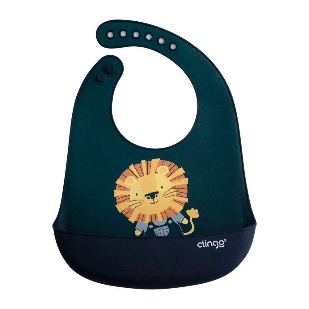 Babador Silicone Bebê com Bolso Coletor Impermeável Velcro Fácil Limpeza Infantil
