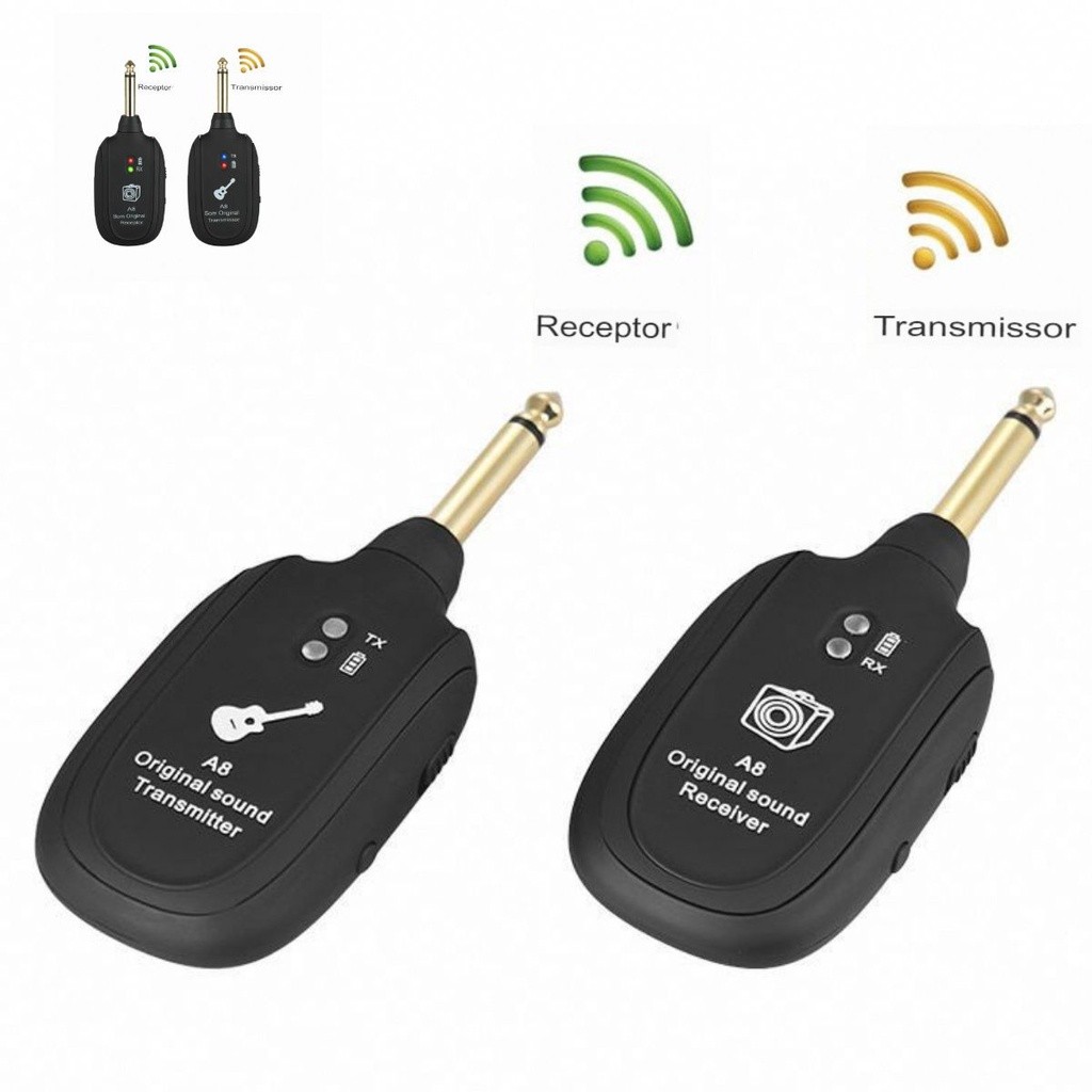 Transmissor Guitarra Violão Baixo Teclado Cabo P10 Sem Fio Wireless Uhf