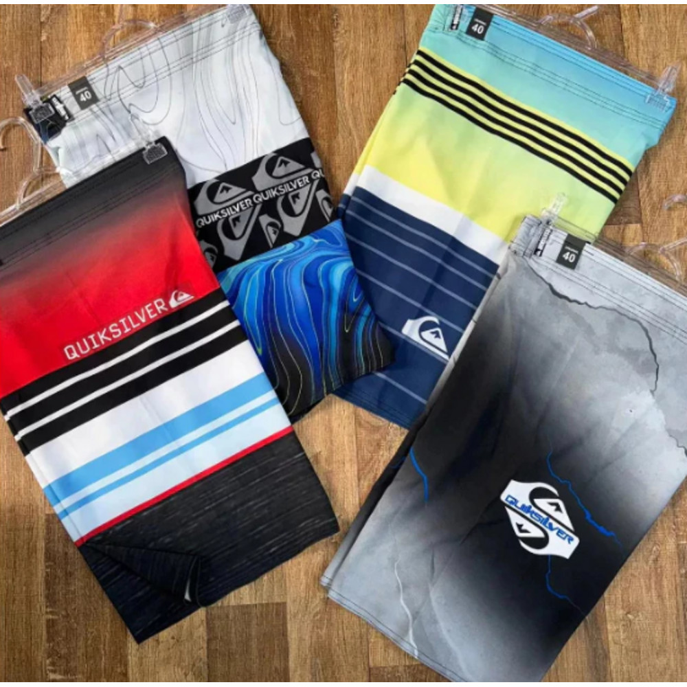 Kits  Bermudas Masculina Elastano Tactel Surf Praia Seca Rápido Diversas Estampas