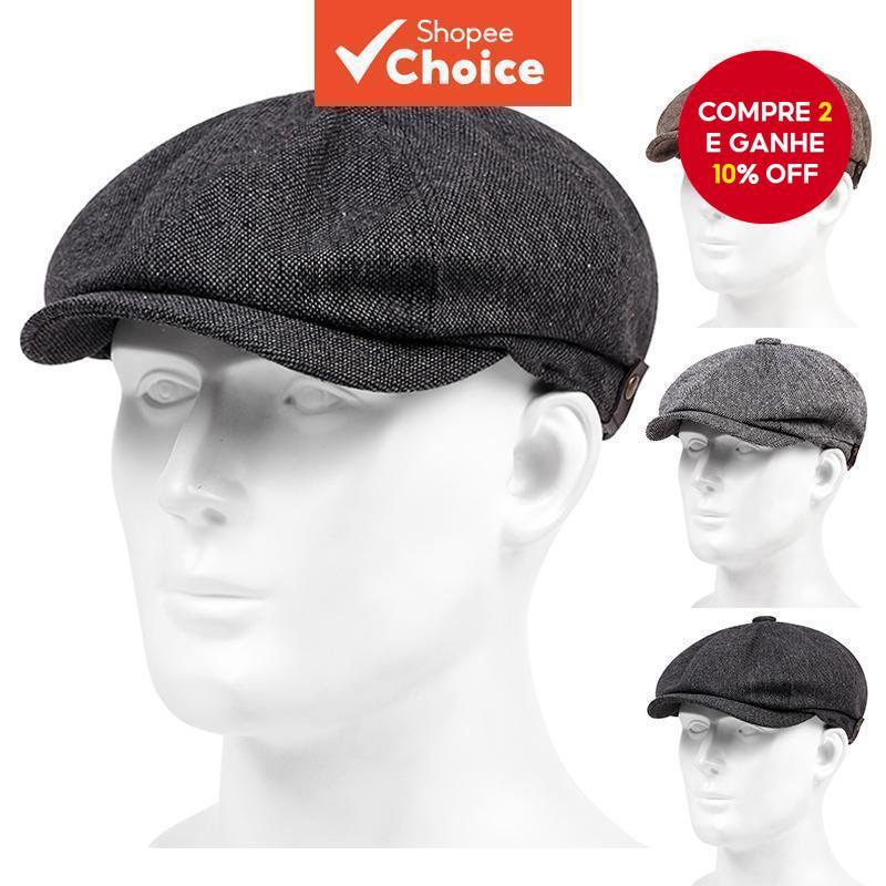 Boné De Jornaleiro De Boina Ajustável De Malha Unissex Britânica Para Viagens Ao Ar Livre E Passeios Urbanos em Oferta na Shopee