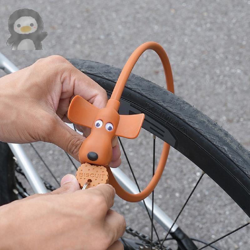 Conjunto De Cabo De Bloqueio De Bicicleta Com Chaves Dos Desenhos Animados Crianças Silicone Porta Capacete De Skate