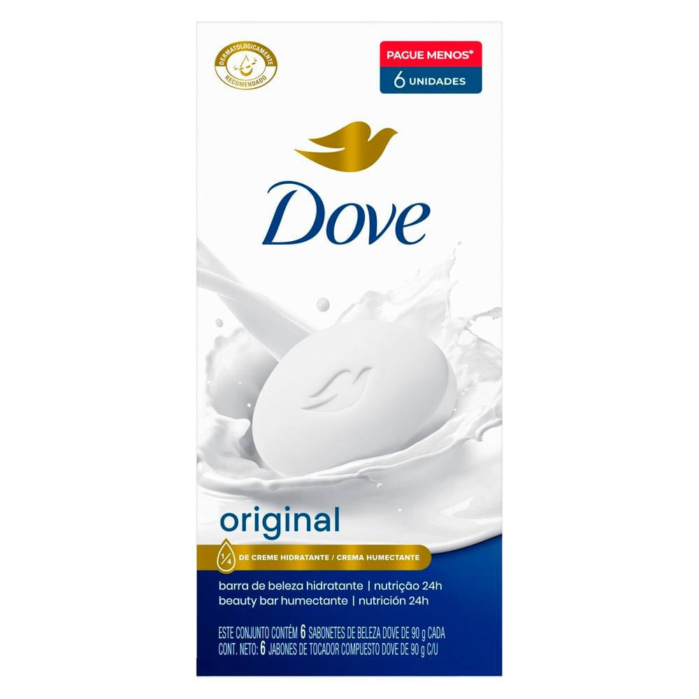 Detalhes do Sabonete em Barra Dove Original com 6 Unidades de 90g cada Leve Mais Por Menos