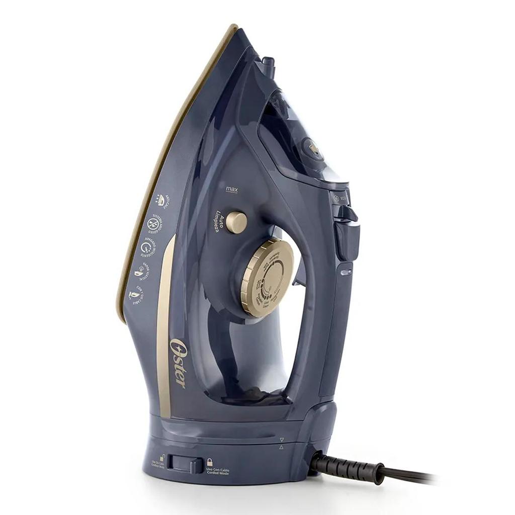 Ferro de Passar Roupa 2 em 1 Sem Fio a Vapor Preto e Dourado - Oster em Oferta na Shopee