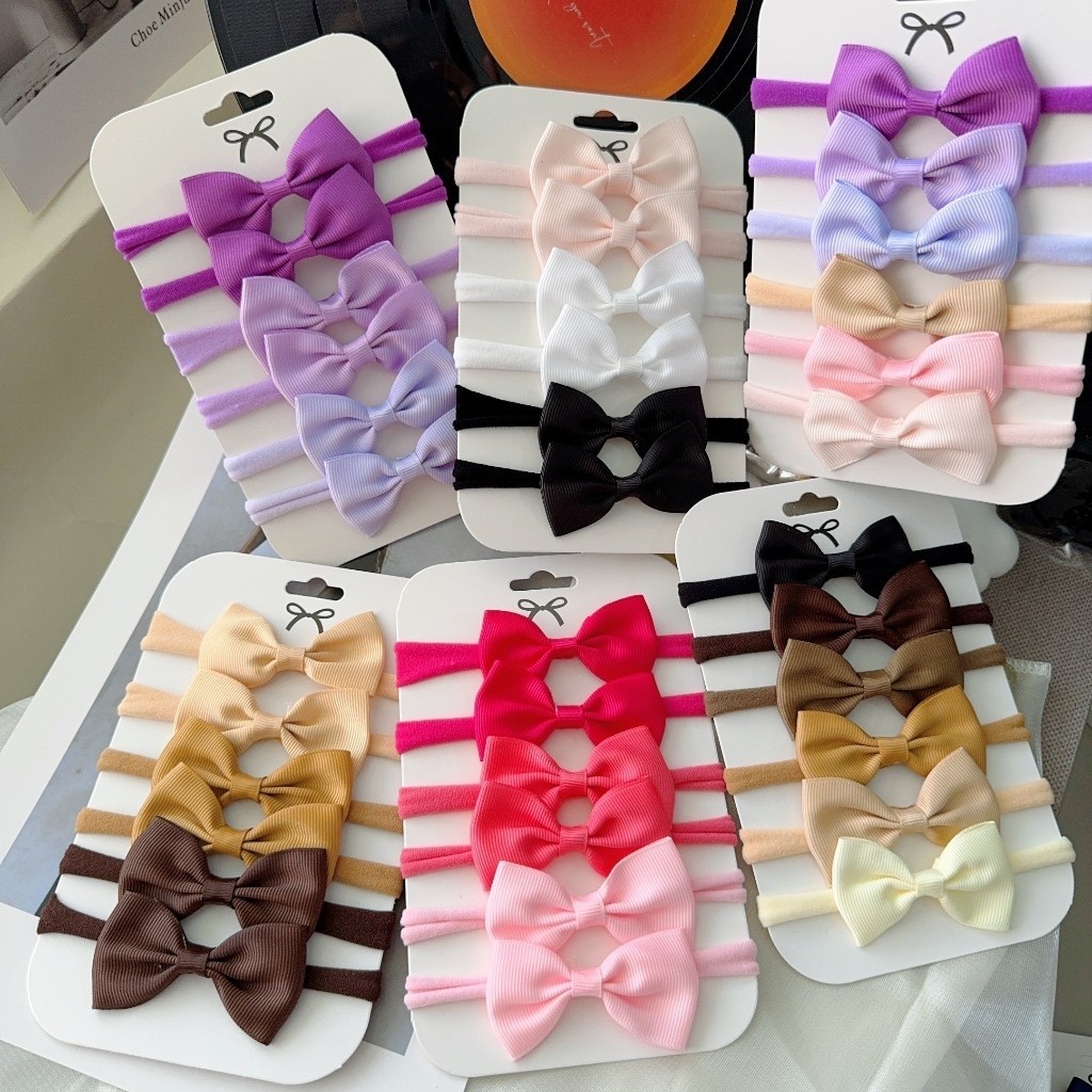 6 Pçs Meninas Bowknot Headbands Cor Sólida Fita De Gorgorão Acessórios De Cabelo Para Bebê Criança em Oferta na Shopee