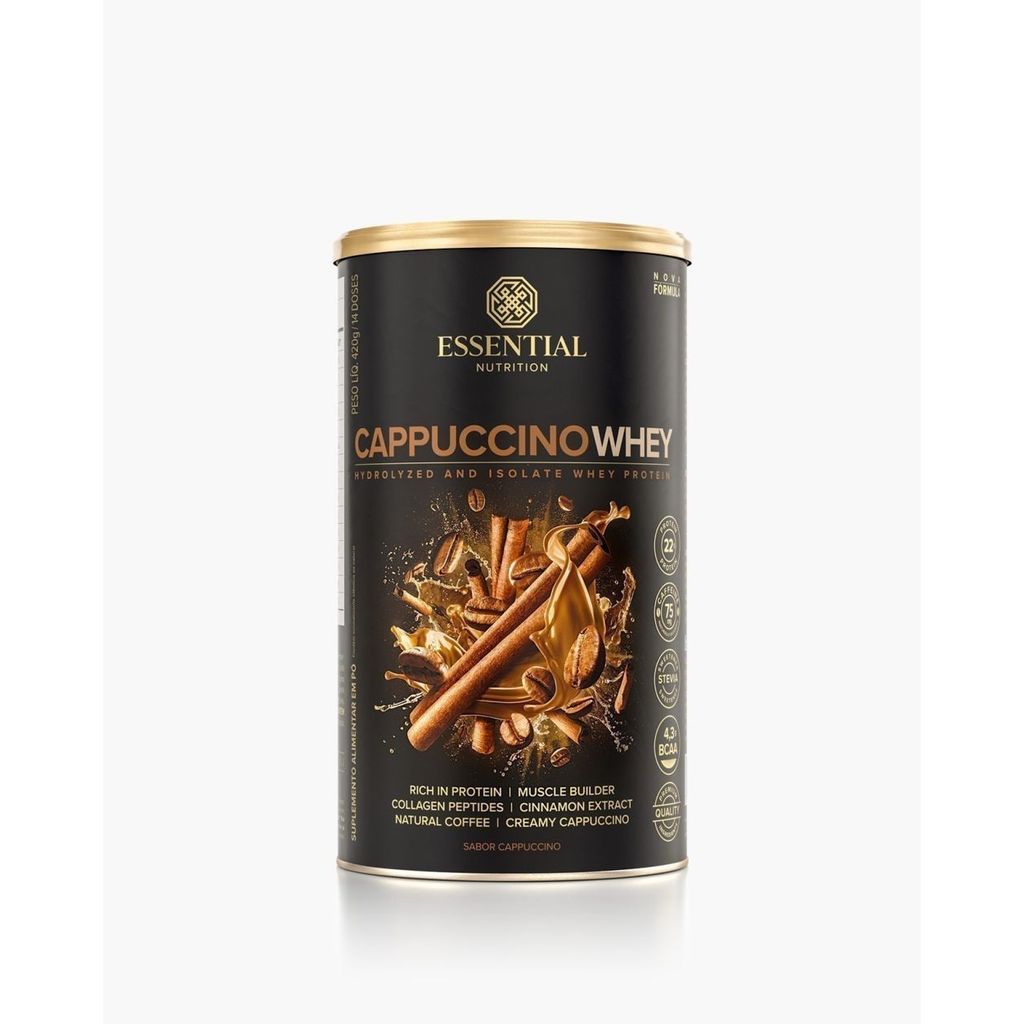 Cappuccino Whey Essential Nutrition 420g em Oferta na Shopee