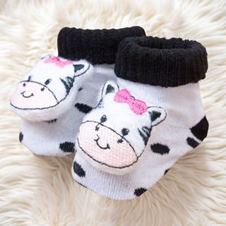 Par De Pantufas Bebê - Tema Vaquinha, Ideal Para Mesversário em Oferta na Shopee
