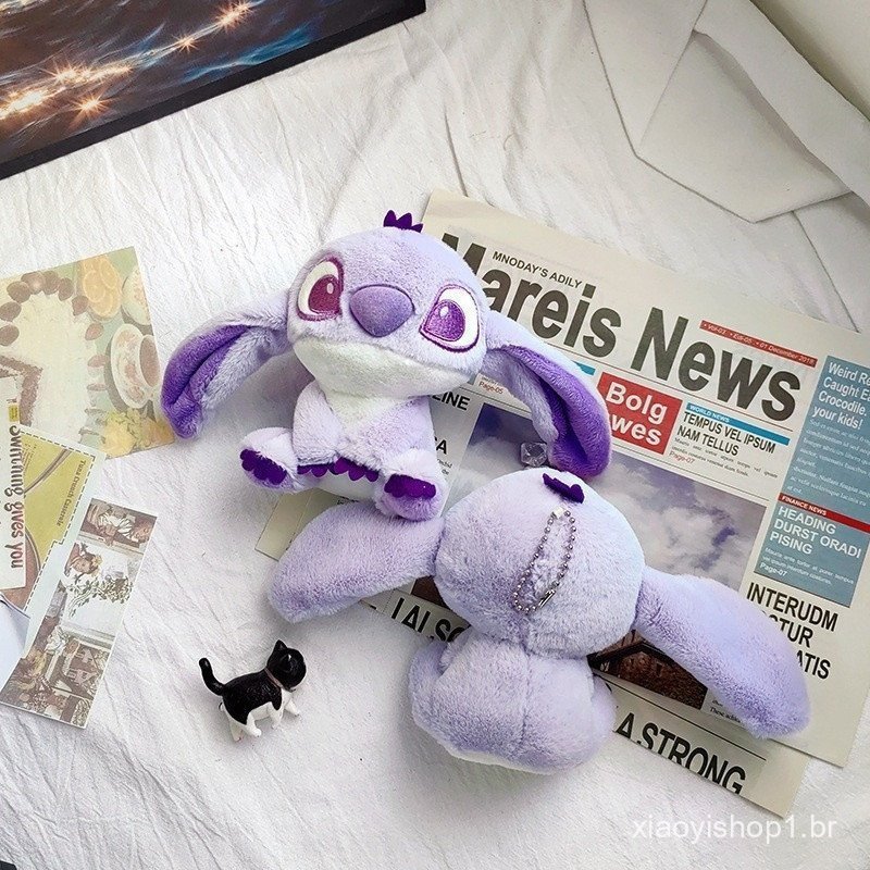14cm Disney Lilo & Stitch Pingente De Pelúcia Valentine Fofo Pixar Macio Bonecas Stich Moda Bolsa Casal Ornamento Carro