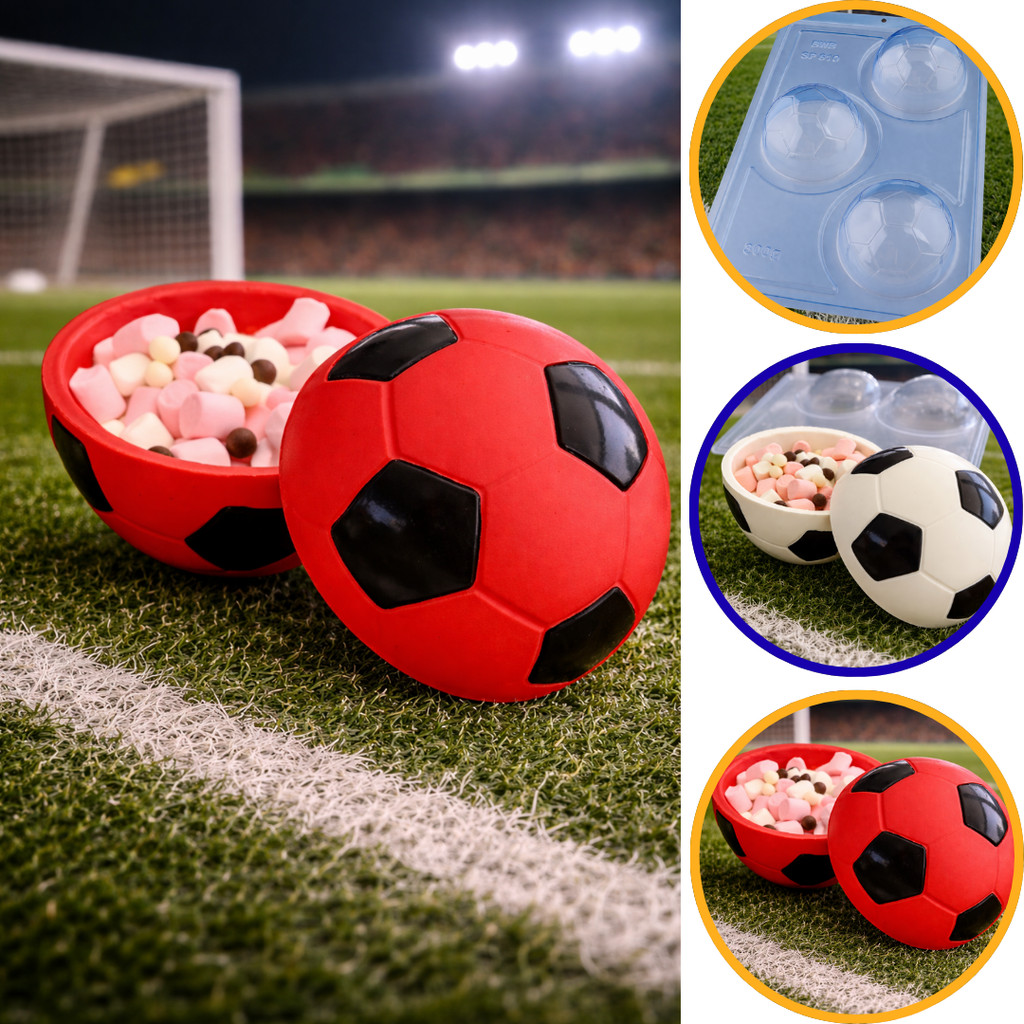 Forma Bwb Especial Silicone 3 Partes Bola De Futebol Copa Do Mundo 300 G Cod 3533 (CHOCO)