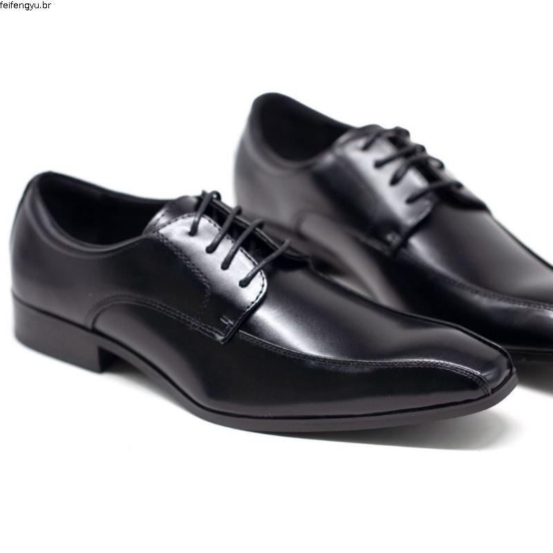 Sapato Social Infantil Preto Fosco Casamento Festa Formatura Masculino Confortável Bico quadrado 447