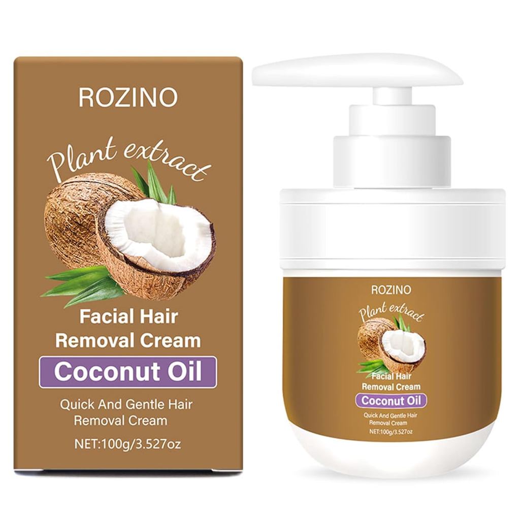 Creme Removedor de Pelos Faciais - Creme Removedor de Pelos Corporais Suave à Base de Óleo de Coco para Mulheres, Indolo
