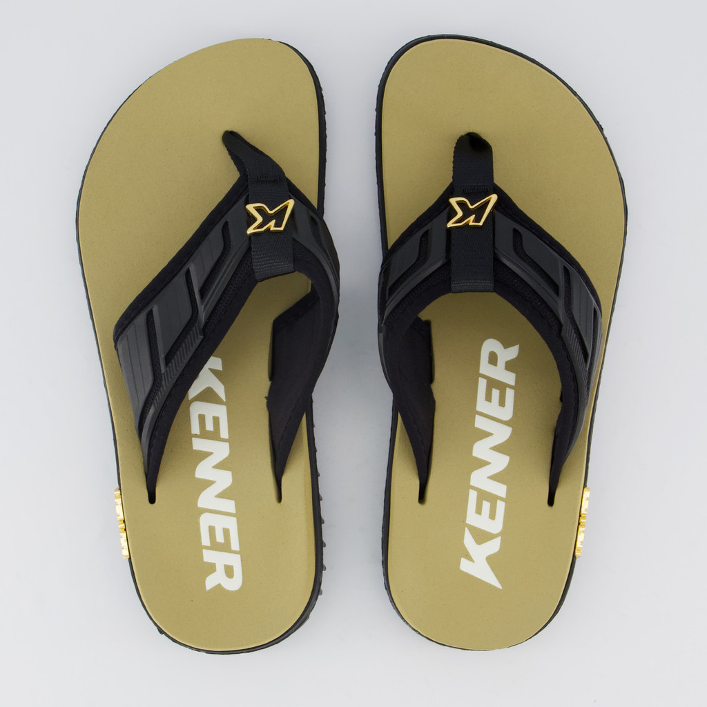 Chinelo Kenner Kivah Full Force Preto e Bege