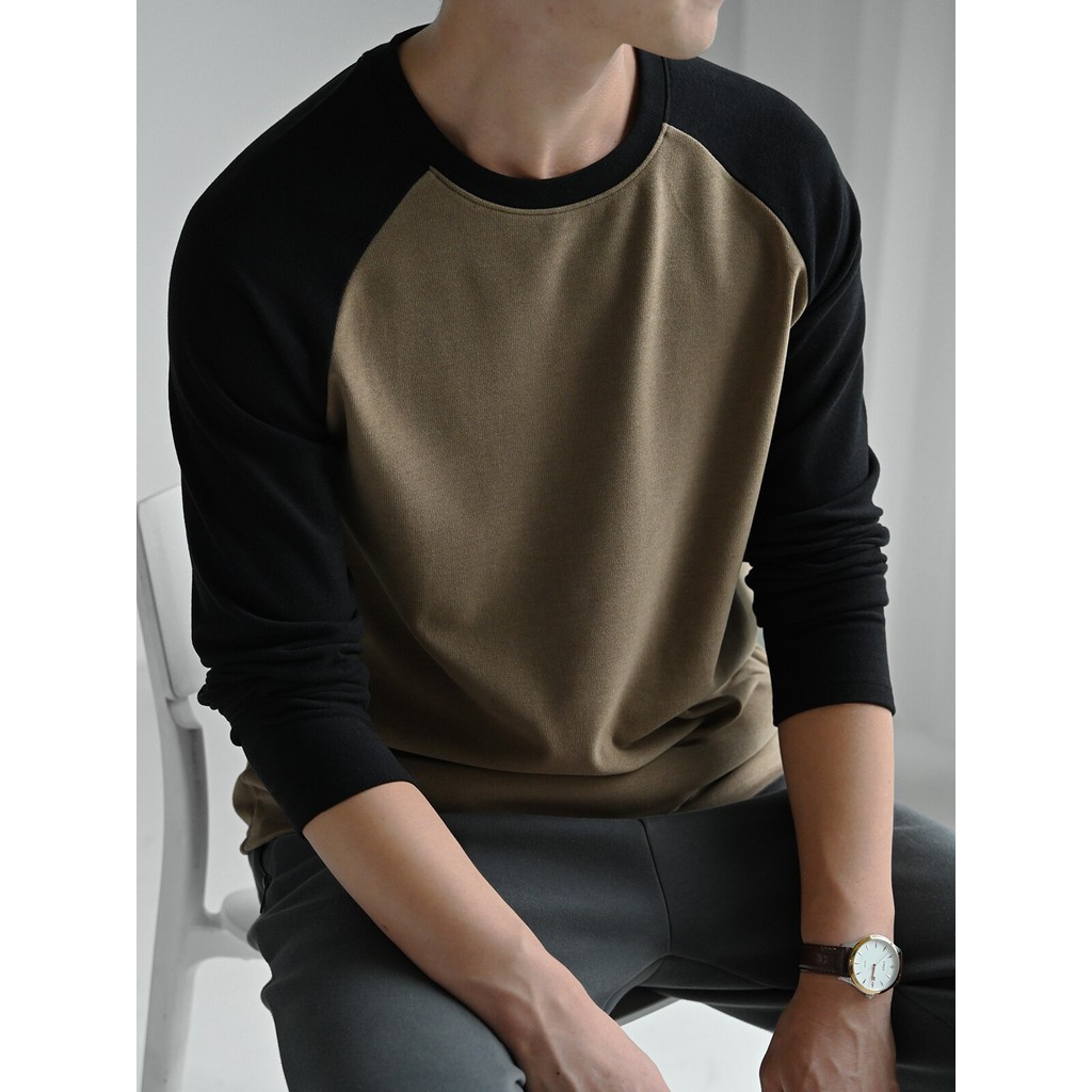 300G temperatura constante dupla face velo camiseta masculina manga Raglan camisa de fundo de manga comprida manter quen