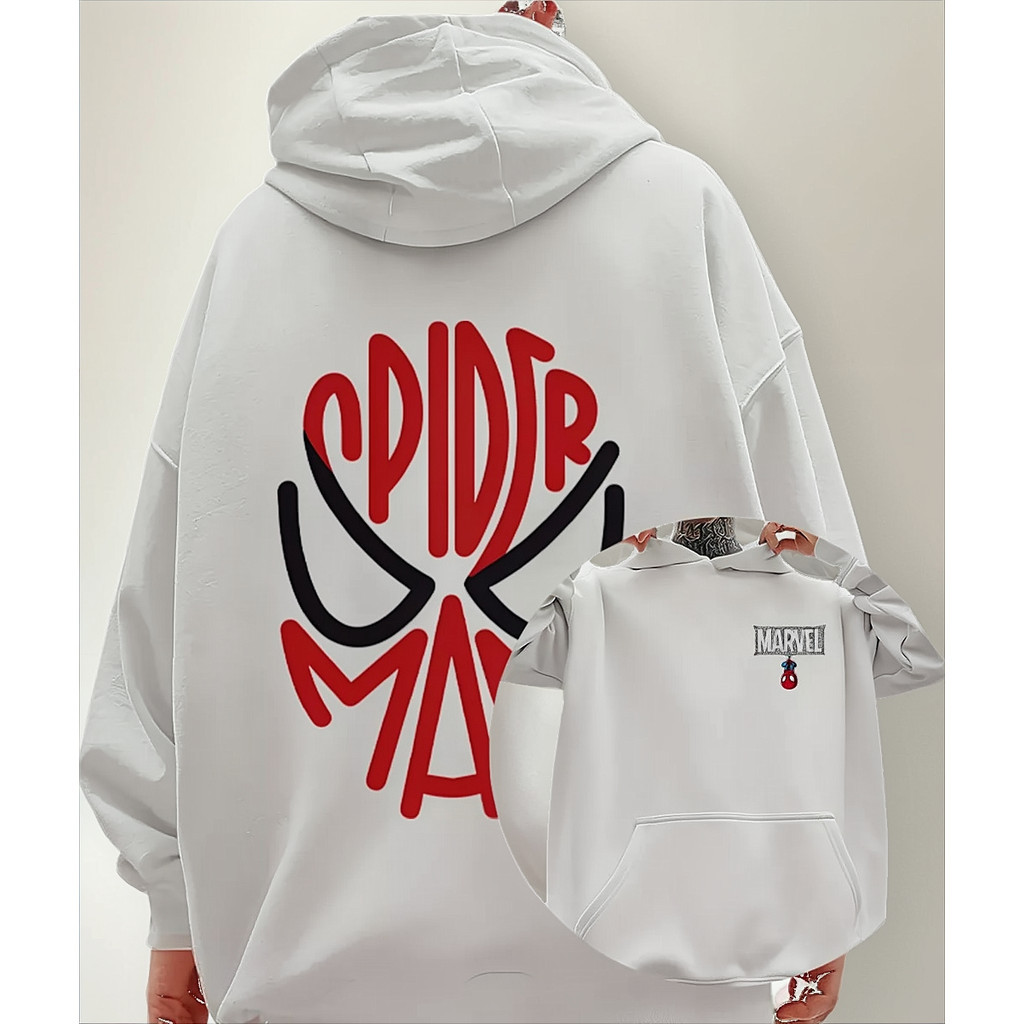 Moletom Unissex Estilo Canguru Aranha Spider Estampado Flanelado Confortável Com Capuz e Bolsos