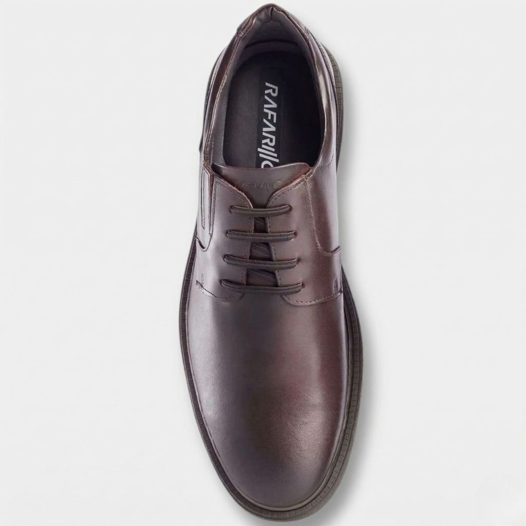 Sapato Social Rafarillo Couro Boston Masculino - Marrom Escuro