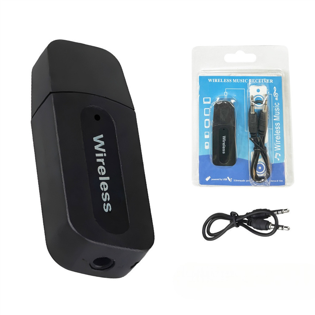 Receptor Bluetooth USB P/ Som De Carro E Caixa De Som Com Cabo P2 Auxiliar Áudio Sem Fio Wireless