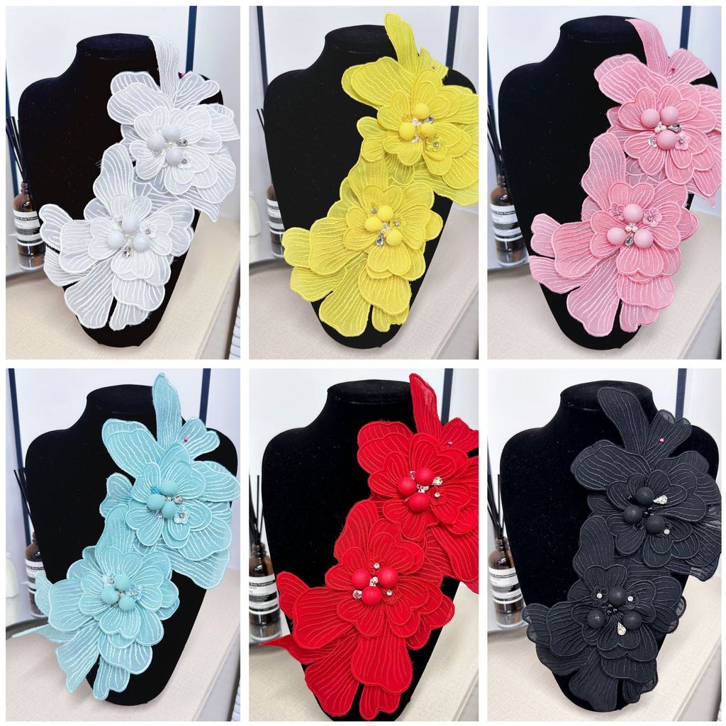 Patch De Flor Bordado Com Miçangas Requintado , Aplique Decorativo Para Vestuário DIY E Broche Cra