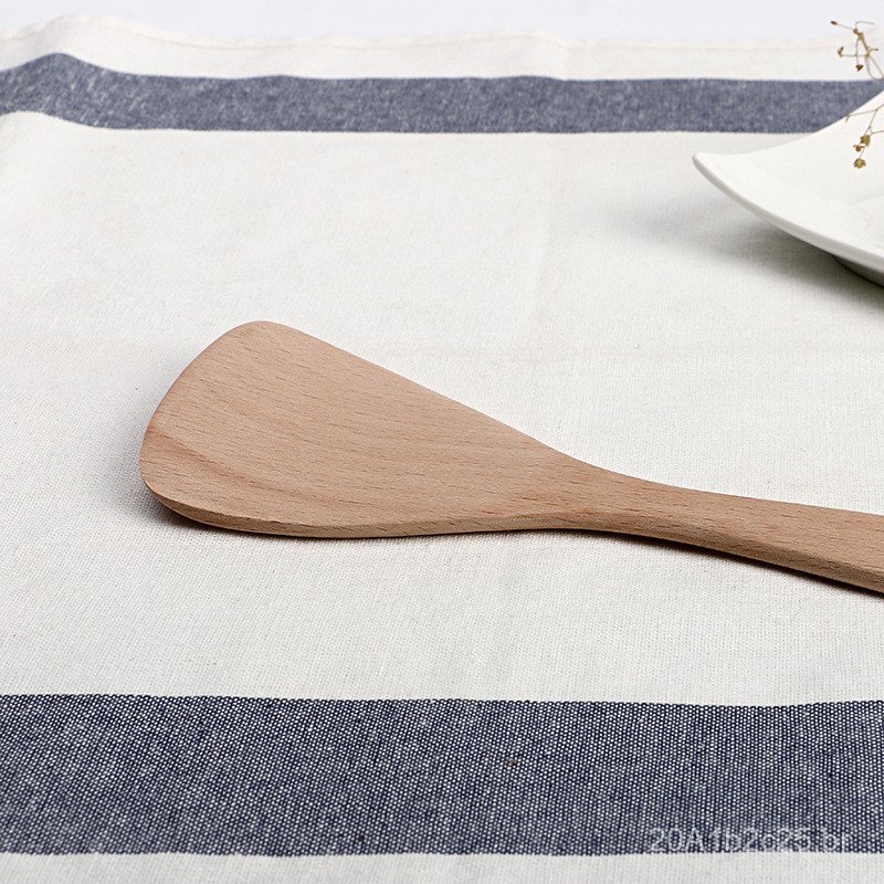 Espátula de madeira de faia, madeira maciça, espátula de cozinha de faia sem pintura para uso doméstico, espátula de fai